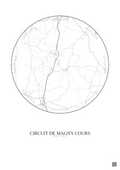 Affiche Circuit De Magny Cours – Poster carte de ville 10km | Gravura – Fond clair