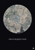 Affiche Circuit De Magny Cours – Poster vue satellite 2.5km Couleur | Gravura – Fond foncé