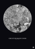 Affiche Circuit De Magny Cours – Poster vue satellite 5km N&B | Gravura – Fond foncé