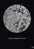 Affiche Circuit De Magny Cours – Poster vue satellite 10km N&B | Gravura – Fond foncé