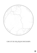 Affiche Circuit De Spa Francorchamps – Poster carte de ville 2.5km | Gravura – Fond clair