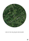 Affiche Circuit De Spa Francorchamps – Poster vue satellite 10km Couleur | Gravura – Fond clair
