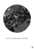 Affiche Circuit De Spa Francorchamps – Poster vue satellite 2.5km N&B | Gravura – Fond clair