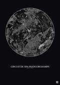Affiche Circuit De Spa Francorchamps – Poster vue satellite 5km N&B | Gravura – Fond foncé