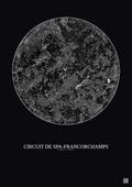 Affiche Circuit De Spa Francorchamps – Poster vue satellite 10km N&B | Gravura – Fond foncé