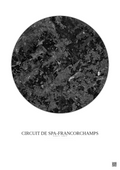 Affiche Circuit De Spa Francorchamps – Poster vue satellite 10km N&B | Gravura – Fond clair