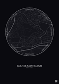 Affiche Golf De Saint Cloud – Poster carte de ville 2.5km | Gravura – Fond foncé