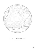 Affiche Golf De Saint Cloud – Poster carte de ville 2.5km | Gravura – Fond clair
