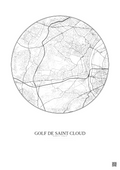 Affiche Golf De Saint Cloud – Poster carte de ville 5km | Gravura – Fond clair
