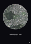 Affiche Golf De Saint Cloud – Poster vue satellite 2.5km Couleur | Gravura – Fond foncé