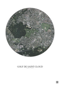Affiche Golf De Saint Cloud – Poster vue satellite 2.5km Couleur | Gravura – Fond clair