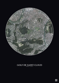 Affiche Golf De Saint Cloud – Poster vue satellite 5km Couleur | Gravura – Fond foncé