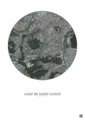 Affiche Golf De Saint Cloud – Poster vue satellite 5km Couleur | Gravura – Fond clair