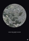 Affiche Golf De Saint Cloud – Poster vue satellite 10km Couleur | Gravura – Fond foncé