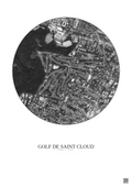 Affiche Golf De Saint Cloud – Poster vue satellite 1km N&B | Gravura – Fond clair