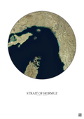 Affiche Strait Of Hormuz – Poster vue satellite 100km Couleur | Gravura – Fond clair