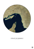 Affiche Strait Of Hormuz – Poster vue satellite 150km Couleur | Gravura – Fond clair