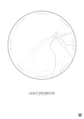 Affiche Golf D Etretat – Poster carte de ville 2.5km | Gravura – Fond clair