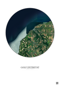 Affiche Golf D Etretat – Poster vue satellite 5km Couleur | Gravura – Fond clair