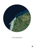 Affiche Golf D Etretat – Poster vue satellite 10km Couleur | Gravura – Fond clair