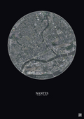 Affiche Nantes – Poster vue satellite 2.5km Couleur | Gravura – Fond foncé