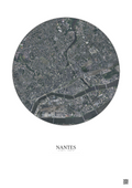 Affiche Nantes – Poster vue satellite 2.5km Couleur | Gravura – Fond clair