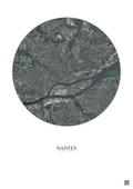 Affiche Nantes – Poster vue satellite 5km Couleur | Gravura – Fond clair