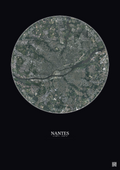 Affiche Nantes – Poster vue satellite 10km Couleur | Gravura – Fond foncé