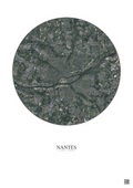 Affiche Nantes – Poster vue satellite 10km Couleur | Gravura – Fond clair