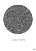 Affiche Clermont Ferrand – Poster vue satellite 2.5km N&B | Gravura – Fond clair