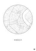 Affiche Bordeaux – Poster carte de ville 2.5km | Gravura – Fond clair