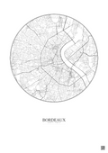 Affiche Bordeaux – Poster carte de ville 5km | Gravura – Fond clair