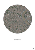 Affiche Bordeaux – Poster vue satellite 2.5km Couleur | Gravura – Fond clair