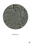 Affiche Bordeaux – Poster vue satellite 10km Couleur | Gravura – Fond clair