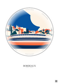 Affiche Bordeaux – Poster illustration vintage – Stade Atlantique | Gravura – Fond clair