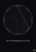 Affiche Circuit International De Lusail – Poster carte de ville 2.5km | Gravura – Fond foncé