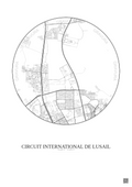 Affiche Circuit International De Lusail – Poster carte de ville 10km | Gravura – Fond clair