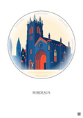 Affiche Bordeaux – Poster illustration vintage – Cathedrale Saint Andre De Bordeaux | Gravura – Fond clair