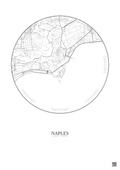 Affiche Naples – Poster carte de ville 2.5km | Gravura – Fond clair