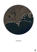 Affiche Naples – Poster vue satellite 2.5km Couleur | Gravura – Fond clair