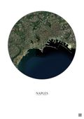 Affiche Naples – Poster vue satellite 5km Couleur | Gravura – Fond clair