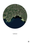 Affiche Naples – Poster vue satellite 10km Couleur | Gravura – Fond clair