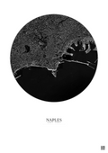 Affiche Naples – Poster vue satellite 2.5km N&B | Gravura – Fond clair