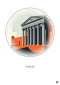 Affiche Naples – Poster illustration vintage – Museo Archeologico Nazionale Di Napoli | Gravura – Fond clair