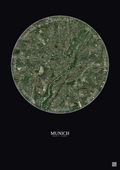 Affiche Munich – Poster vue satellite 5km Couleur | Gravura – Fond foncé