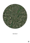 Affiche Munich – Poster vue satellite 5km Couleur | Gravura – Fond clair