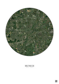 Affiche Munich – Poster vue satellite 10km Couleur | Gravura – Fond clair