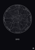 Affiche Dijon – Poster carte de ville 2.5km | Gravura – Fond foncé
