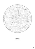 Affiche Dijon – Poster carte de ville 2.5km | Gravura – Fond clair
