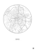 Affiche Dijon – Poster carte de ville 5km | Gravura – Fond clair